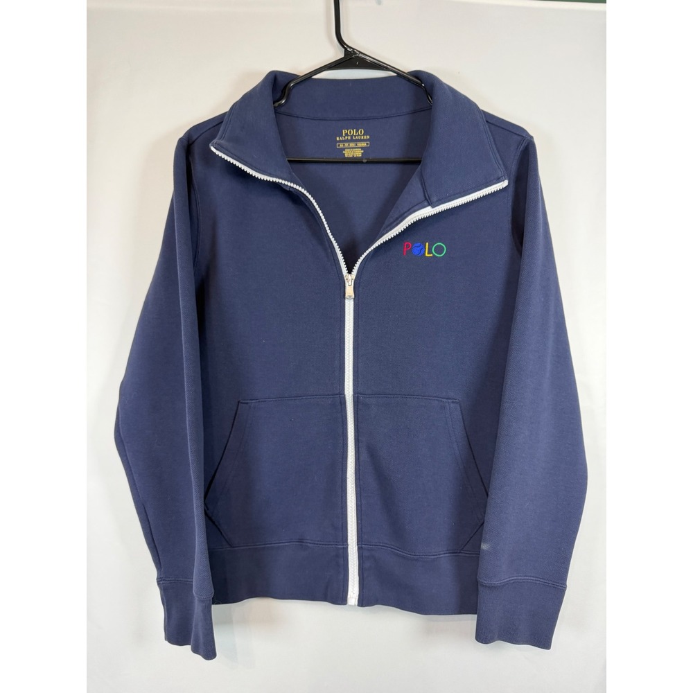 Polo Ralph Lauren US Open Tennis Full Zip Pique Jacket Navy Blue Womens XS